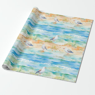 Papier Cadeau Motif de rivage du bécasseau côtier (1)