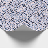 Papier Cadeau Motif de rose de bleu de soin de beauté (Coin)