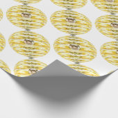 Papier Cadeau Motif de ruche d'abeille de boule de disco (Coin)