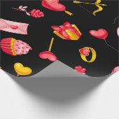 Papier Cadeau Motif de Saint-Valentin rose (Coin)