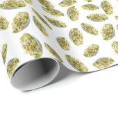 Papier Cadeau Motif de salade César (Coin rond)