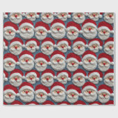 Papier Cadeau Motif de Santa Claus Crochet (Plat)