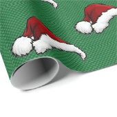 Papier Cadeau Motif de Santa Hat (Coin rond)