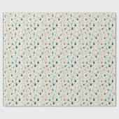 Papier Cadeau Motif de sapin de Noël Rétro minimal (Plat)