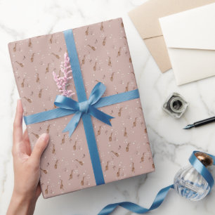 Papier Cadeau Motif de saxophone alto sur fond rose corail