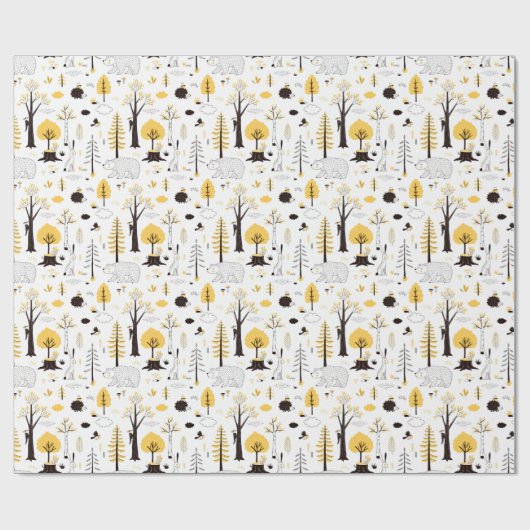 Papier Cadeau Motif de scène de Golden Woods (Plat)