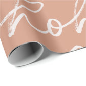 Papier Cadeau motif de script festif "Ho Ho Ho" (Coin rond)