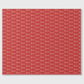 Papier Cadeau Motif de script rouge de Noël de vacances (Plat)