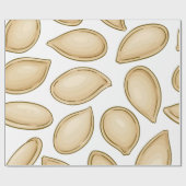 Papier Cadeau motif de semences citrouille (Plat)