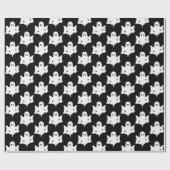 Papier Cadeau Motif de silhouette de fantôme blanc d'Halloween - (Plat)