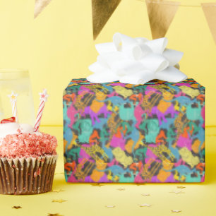 Papier Cadeau Motif de silhouettes animales rétro