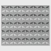 Papier Cadeau Motif de silhouettes de chien gris (Plat)