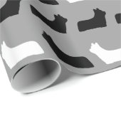 Papier Cadeau Motif de silhouettes de Skye Terrier (Coin rond)