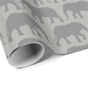 Papier Cadeau Motif de silhouettes d'éléphant africain