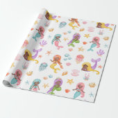 Papier Cadeau Motif de sirène (Déroulé)