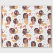Papier Cadeau Motif de sirène afro-américain (Plat)