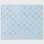 Papier Cadeau Motif de sirène bleu/or (Plat)