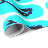 Papier Cadeau motif de sirènes sous-marines (Coin rond)