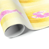 Papier Cadeau motif de sirènes sous-marines roses (Coin rond)