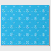 Papier Cadeau Motif de snowflake moderne hiver vacances bleu (Plat)