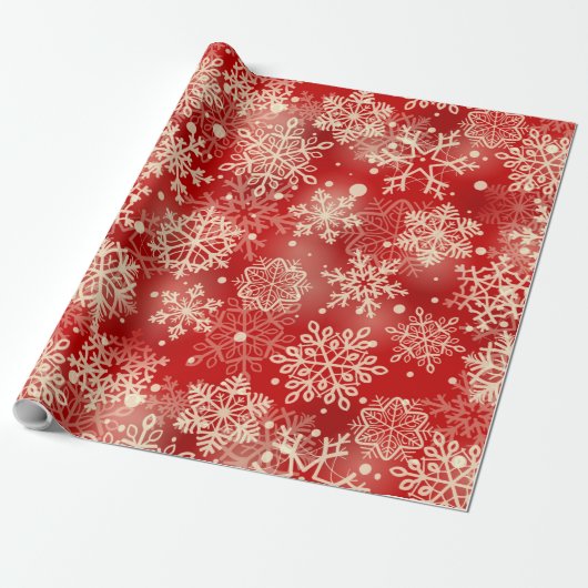 Papier Cadeau Motif de snowflakes (Déroulé)