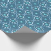Papier Cadeau Motif de Snowflakes aux nuances bleues (Coin)