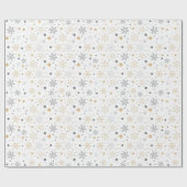 Papier Cadeau Motif De Snowflakes Gris Et Jaune (Plat)
