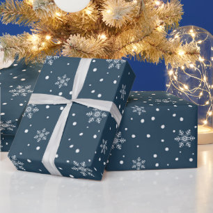 Papier Cadeau Motif de snowflakes Vintages de vacances d'hiver