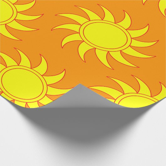 Papier Cadeau Motif de soleil impeccable. Doodle tiré à la main (Coin)