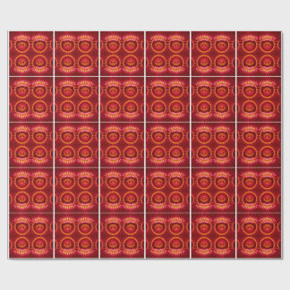 Papier Cadeau Motif de sphères d'énergie orange et rouge