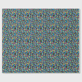 Papier Cadeau Motif de Spots Neon Leopard (Plat)