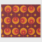 Papier Cadeau Motif de Starbursts du milieu du siècle sur les ce (Plat)