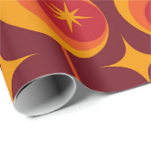 Papier Cadeau Motif de Starbursts du milieu du siècle sur les ce (Coin rond)