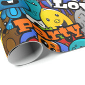 Papier Cadeau Motif de stickers lumineux (Coin rond)