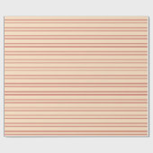 Papier Cadeau Motif de Stripes de couleur Bisque et Rouge (Plat)
