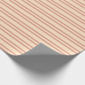 Papier Cadeau Motif de Stripes de couleur Bisque et Rouge (Coin)