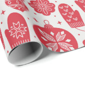 Papier Cadeau Motif de style ancien de Noël (Coin rond)