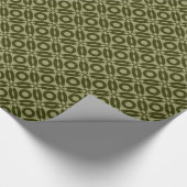 Papier Cadeau Motif de style courtepointe 02 - Olive foncé sur K (Coin)