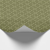 Papier Cadeau Motif de style courtepointe 02 - Olive profond sur (Coin)
