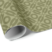 Papier Cadeau Motif de style courtepointe 02 - Olive profond sur (Coin rond)