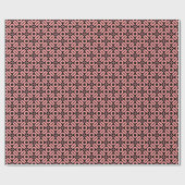 Papier Cadeau Motif de style courtepointe 02 - Rose doux sur noi (Plat)