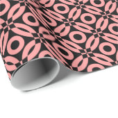 Papier Cadeau Motif de style courtepointe 02 - Rose doux sur noi (Coin rond)