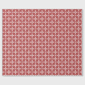 Papier Cadeau Motif de style courtepointe 02 - Rouge rubis sur b (Plat)