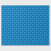 Papier Cadeau Motif de style courtepointe 02 - Sky Blue sur Deep (Plat)