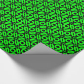 Papier Cadeau Motif de style courtepointe 02 - Vert sur noir (Coin)
