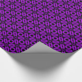 Papier Cadeau Motif de style courtepointe 02 - Violet sur noir (Coin)