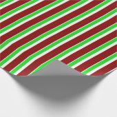 Papier Cadeau Motif de style Noël vert, blanc, rouge (Coin)