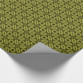 Papier Cadeau Motif de style patchwork 02 - Olive sur olive fonc (Coin)