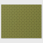 Papier Cadeau Motif de style patchwork 02 - Olive sur olive fonc (Plat)