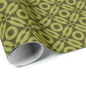 Papier Cadeau Motif de style patchwork 02 - Olive sur olive fonc (Coin rond)
